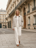 Autumn Minimalist Wool Blend Zip Lapel Jacket