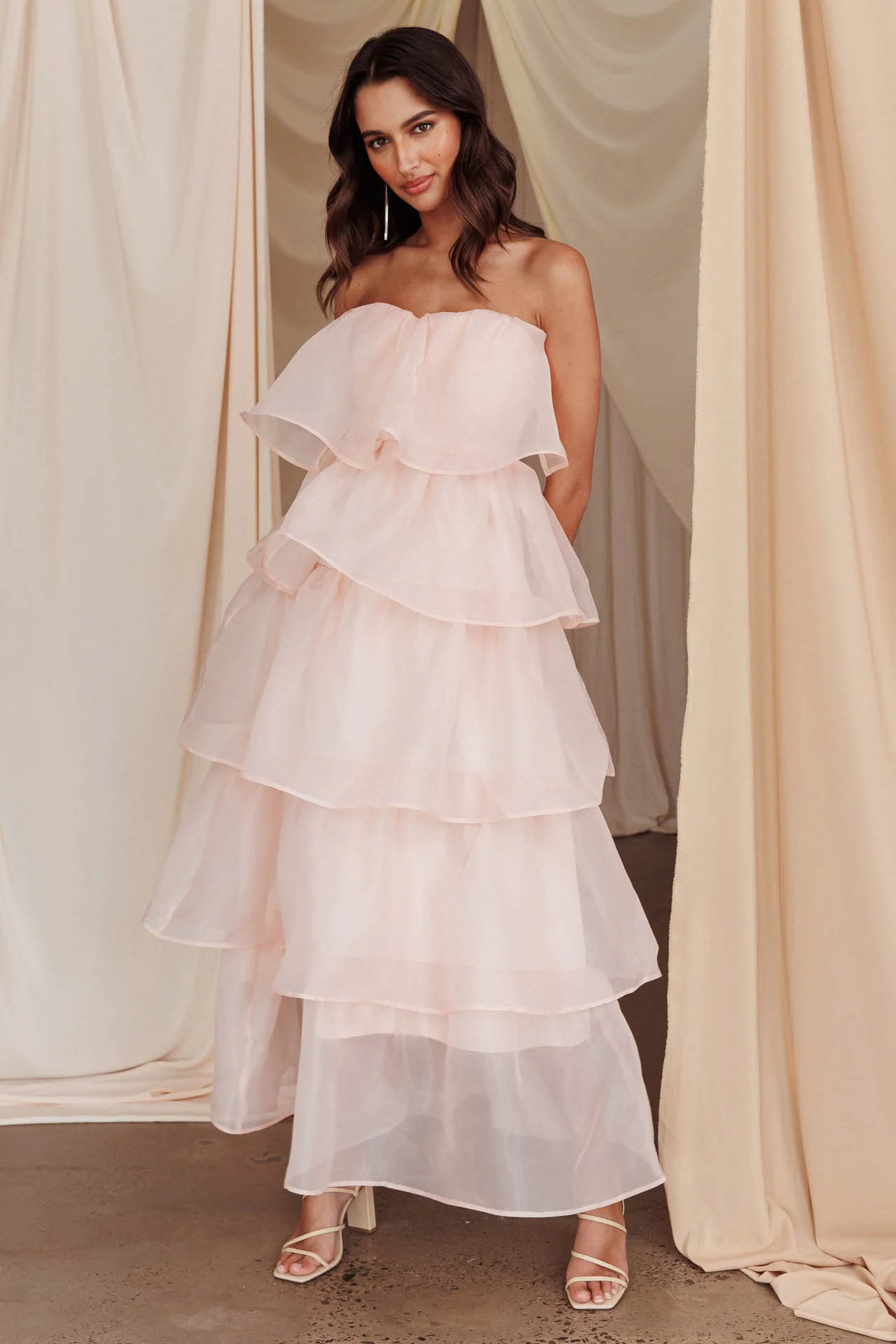 Estefanía Timeless Sunlit Ruffle Cascade Dress Elevated Occasion Wear