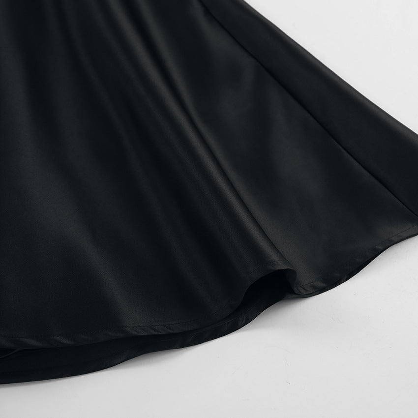 Bow Gate Mini Dress Black