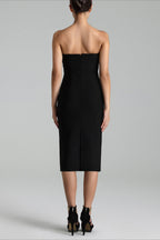 Bandage Rhinestone Strapless Luxury Party Dress