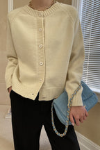 Jade Button Raglan Cardigan