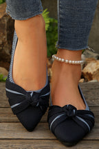 Fashionable Bow Colorblock Casual Flats
