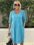 Leah Boutique Summer Dress with Pockets Evening Wear Edit