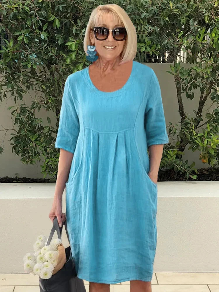 Leah Boutique Summer Dress with Pockets Evening Wear Edit