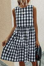 Fashion Street Plaid O Neck Princess Dresses(3 Colors)
