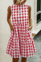 Fashion Street Plaid O Neck Princess Dresses(3 Colors)