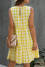 Fashion Street Plaid O Neck Princess Dresses(3 Colors)
