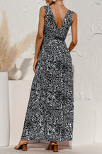 Fashion Casual Leopard Patchwork V Neck A Line Dresses(3 colors)