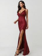 Oona Sequin Halter Maxi Dress