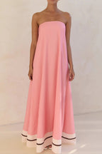 Strapless Printed Off Shoulder Maxi Boho Dress