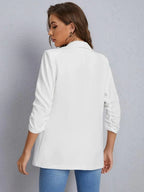 Shawl Collar Blazer Three Quarter Sleeve Unlined Chic