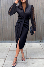 Francisca Casual Solid Patchwork Modern Dress for Streetwear Style