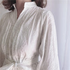 Trella Button Down Lace Babydoll Dress Cream