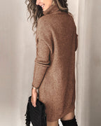 Kannon Turtleneck Sweater Dress Camel FINAL