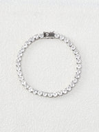 Cubic Zirconia Bracelet Silver Rhinestone Daily Wear