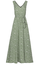 Fashion Casual Leopard Patchwork V Neck A Line Dresses(3 colors)