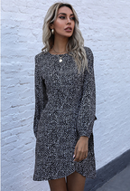 Keeper Printed Tie Dress Black