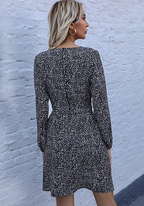 Keeper Printed Tie Dress Black