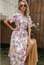 Maybelle Printed Pleated Midi Dress