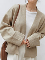 Apricot Belted Drop Shoulder Cardigan