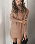 Kannon Turtleneck Sweater Dress Camel FINAL