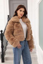 Elegant Short Faux Fur Classic Coat