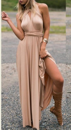 Udelle Smocked Halter Midi Dress Toffee FINAL