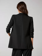 Elegant Blazer With Ruffle Sleeves And Shawl Collar