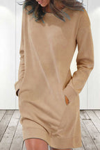 Eustacia Solid Color Long Sleeve Dress for Women Flattering Modern Fit