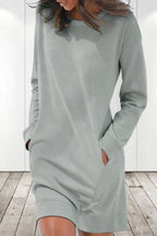 Eustacia Solid Color Long Sleeve Dress for Women Flattering Modern Fit