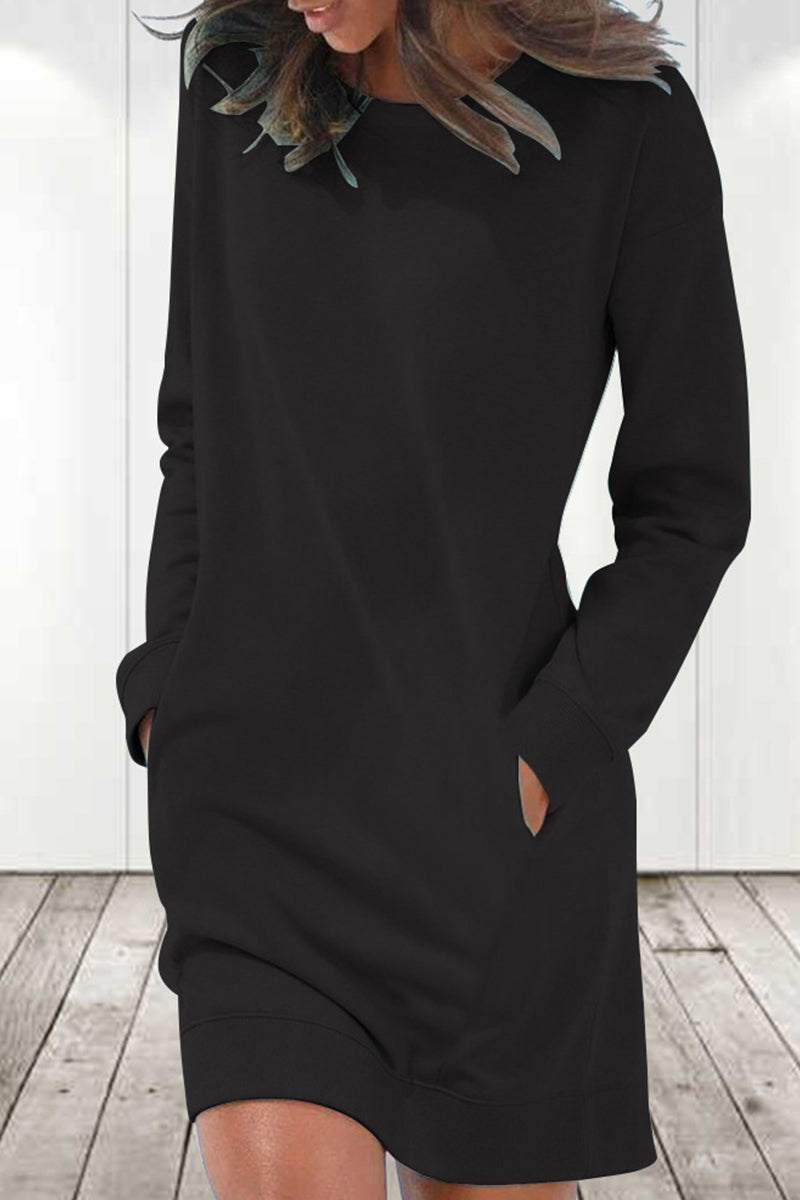 Eustacia Solid Color Long Sleeve Dress for Women Flattering Modern Fit