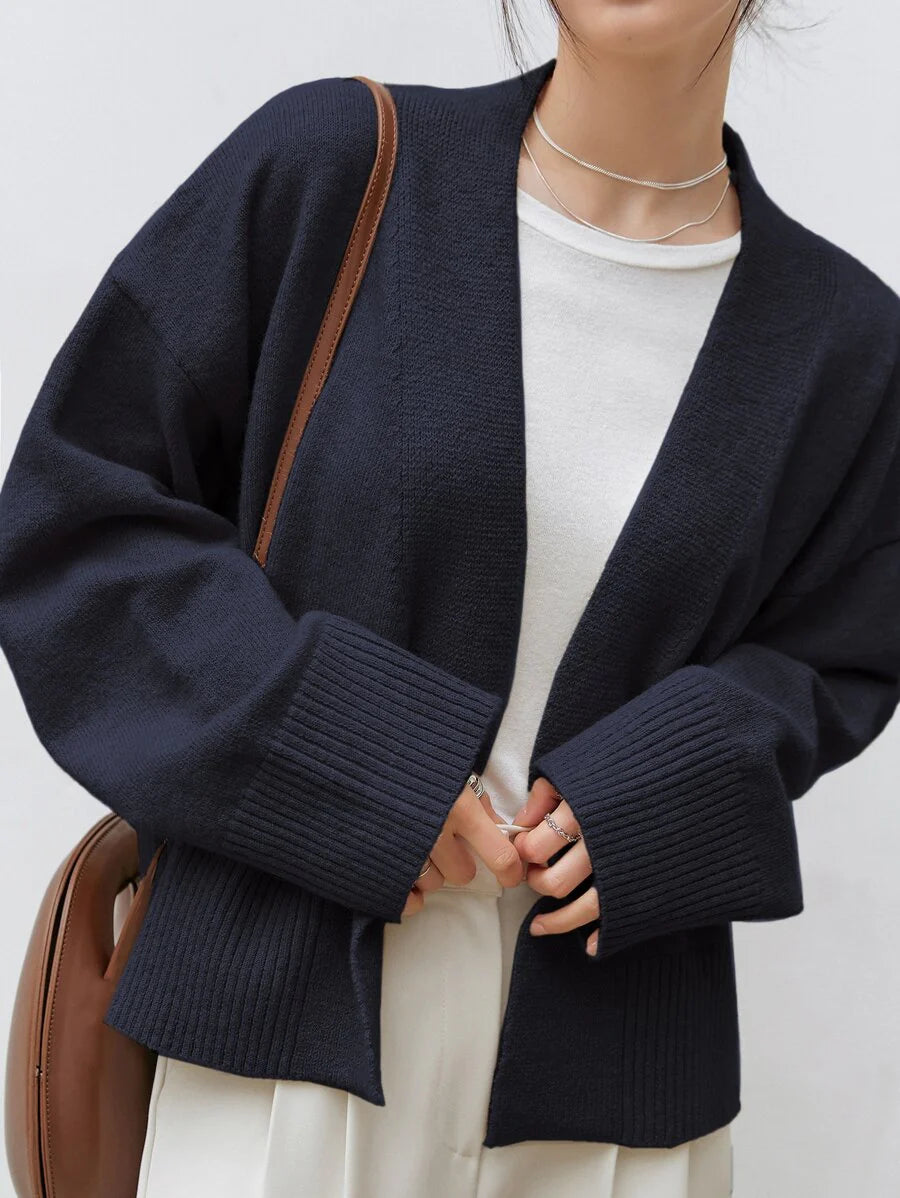 Apricot Belted Drop Shoulder Cardigan