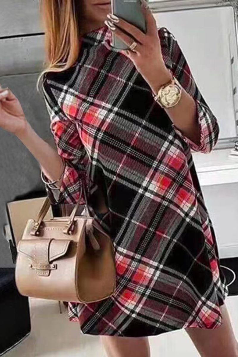 Esther Street Check Straight Premium Dress for Modern Casual Wear