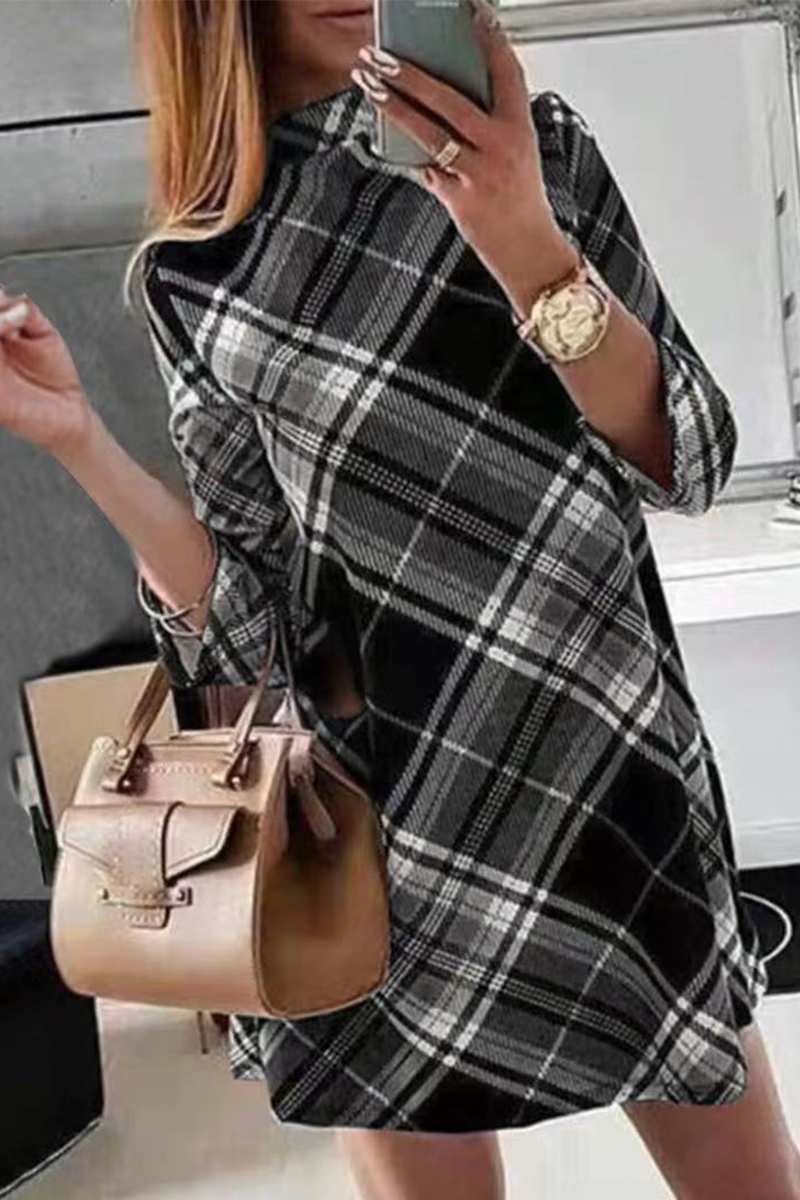 Esther Street Check Straight Premium Dress for Modern Casual Wear