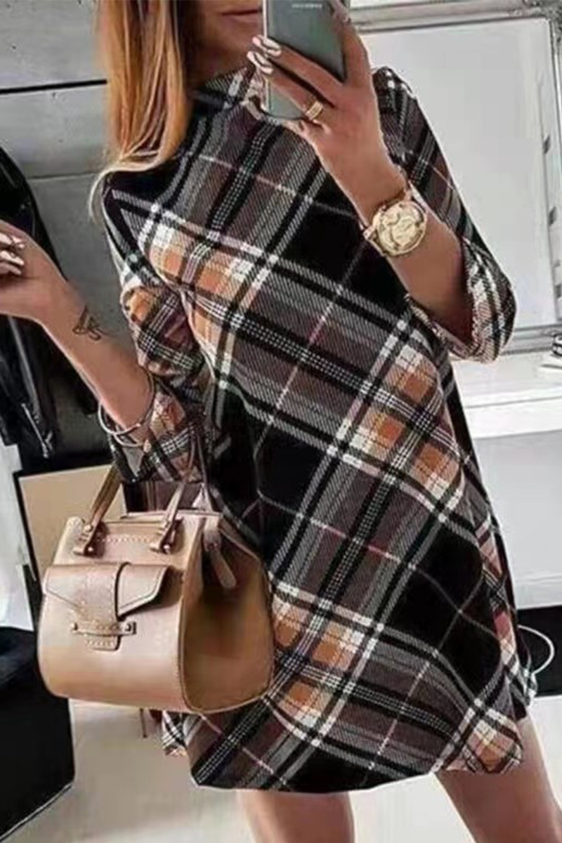 Esther Street Check Straight Premium Dress for Modern Casual Wear