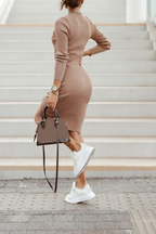 Felicidad Street Solid Buckle Modern Dress with Premium Casual Styling