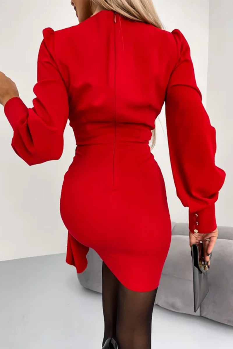 Griselda Sexy Elegant Solid Elegant Dress for Smart Casual Fashion