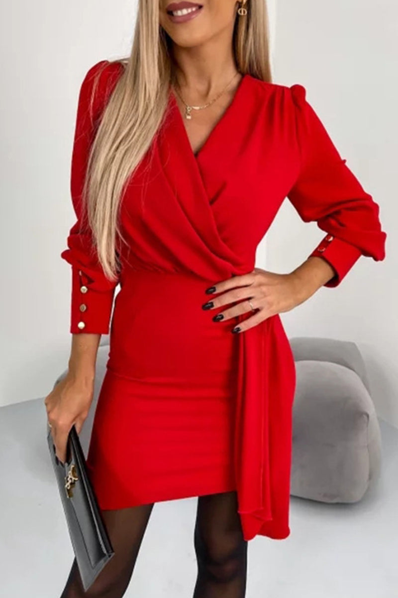 Griselda Sexy Elegant Solid Elegant Dress for Smart Casual Fashion
