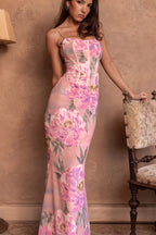 Cutenew Aesthetic Printed Women Maxi Dress