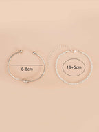 Knot Detail Twist Bracelet Set Silver Tone Daily Wear