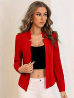 Knit Blazer Open Front Versatile Office Wear Chic Elegance