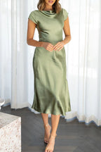 Brenda Timeless Solid Color Backless Princess Dresses with Asymmetrical Collar of Celebrities Chic Silhouette Collection