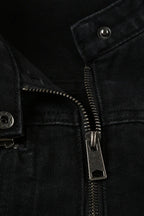 Double Zipper Denim Cargo Jacket