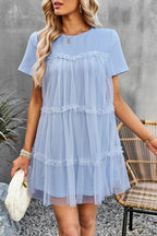 Adria Premium Short Sleeved Casual Mini Dress Wardrobe Essential