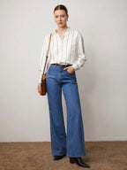 Lapel Button Front Shirt With Pocket Details For Office