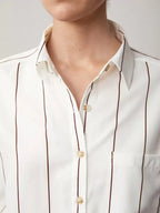 Lapel Button Front Shirt With Pocket Details For Office