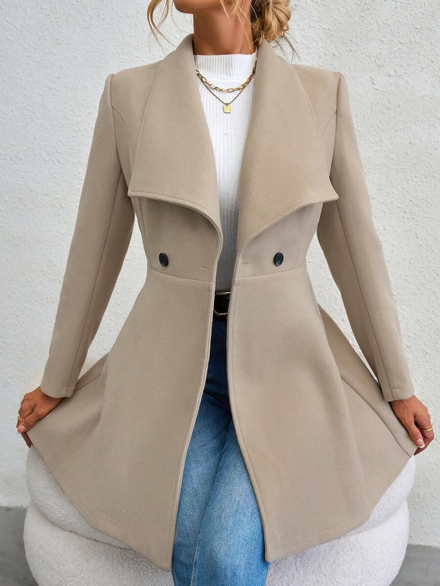 Lightweight Knitted Blend Jacket With Cinched Waist Casual