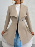 Lightweight Knitted Blend Jacket With Cinched Waist Casual