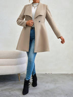 Lightweight Knitted Blend Jacket With Cinched Waist Casual