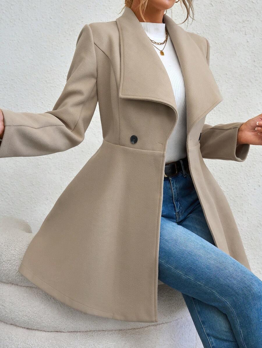 Lightweight Knitted Blend Jacket With Cinched Waist Casual